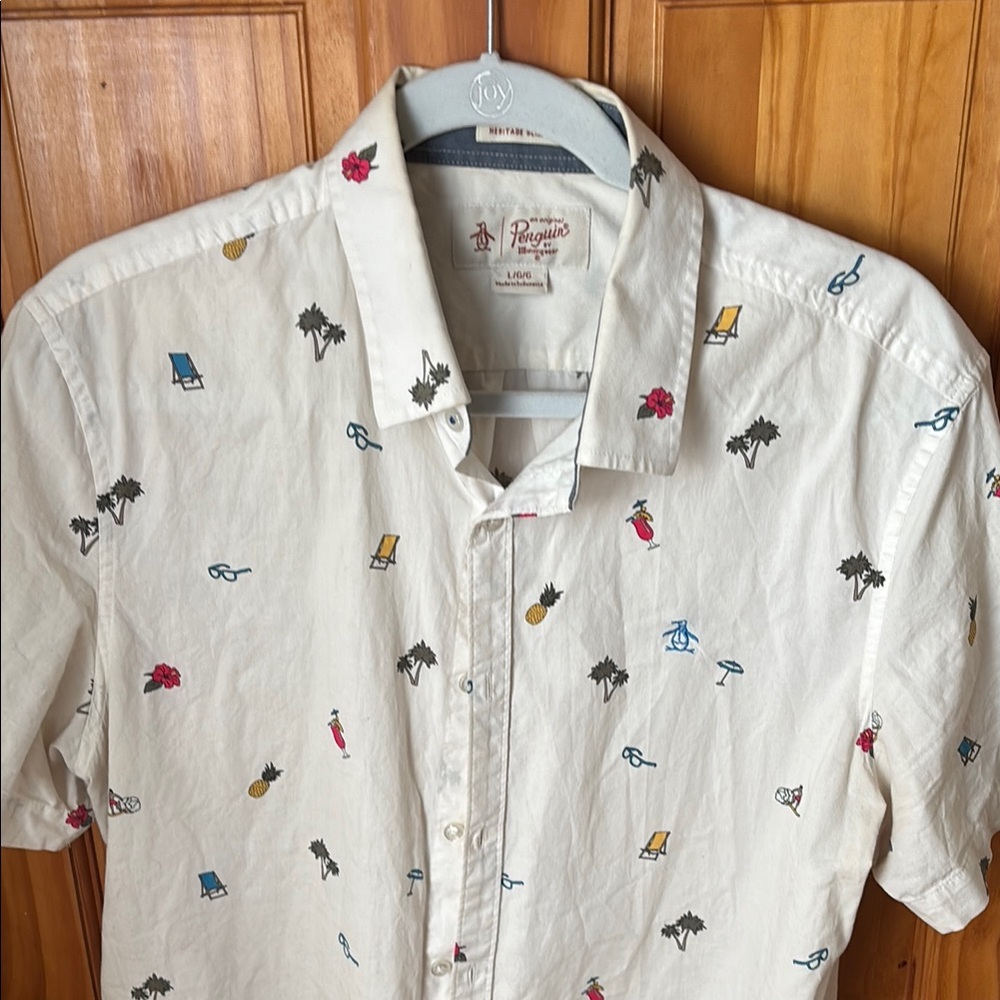 Original Penguin Men's Vacation/Party Patterned Shirt
